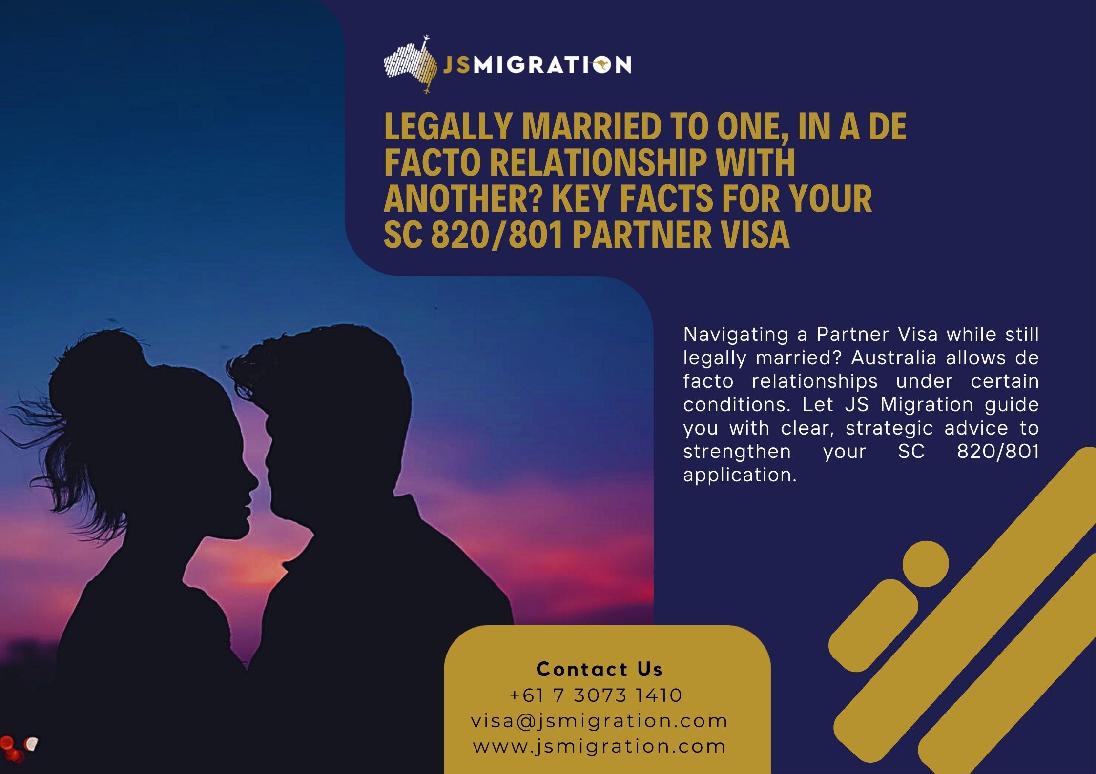 Legally Married to One, in a De Facto Relationship with Another? Key Facts for Your SC 820/801 Partner Visa