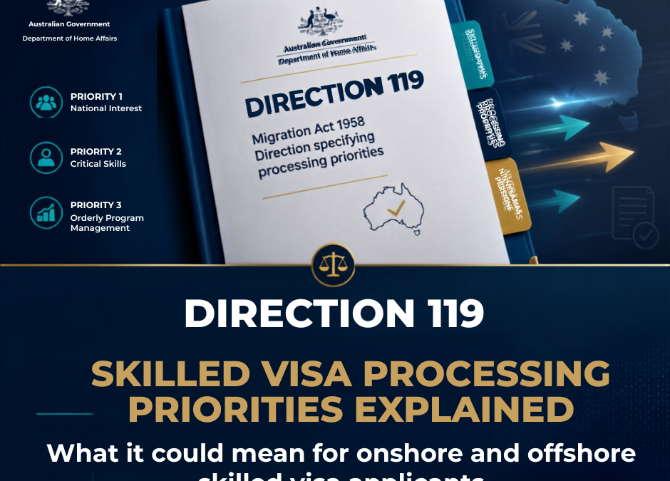 Direction 119: New Skilled Visa Processing Priorities